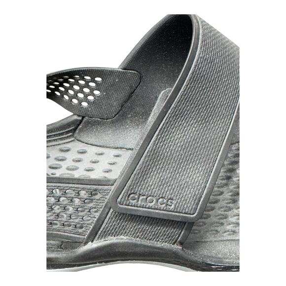 Crocs LiteRide 360 Sandals for Women, Black/Light Grey 11 Casual Beach Vacation - Picture 8 of 10